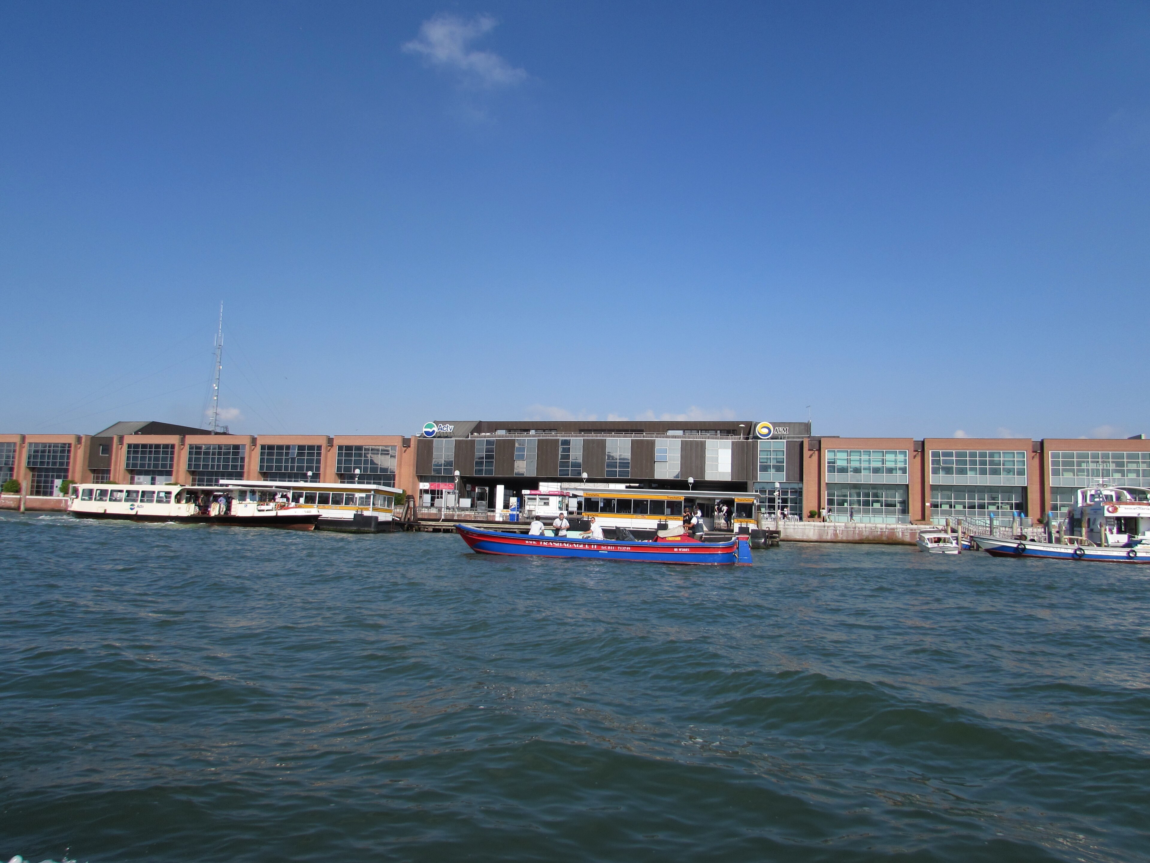The island of Tronchetto with its car parks at the western entrance of Venice